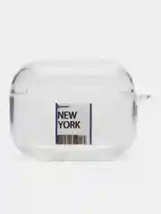Индиго чехол для Apple AirPods Pro 2 силиконовый прозрачный с принтом Nike, Nasa (Найк, Наса))