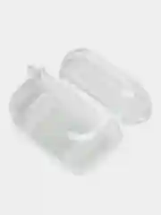 Пурпурный чехол для Apple AirPods Pro 2 силиконовый прозрачный с принтом Nike, Nasa (Найк, Наса))