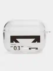 Бежевый чехол для Apple AirPods Pro 2 силиконовый прозрачный с принтом Nike, Nasa (Найк, Наса))