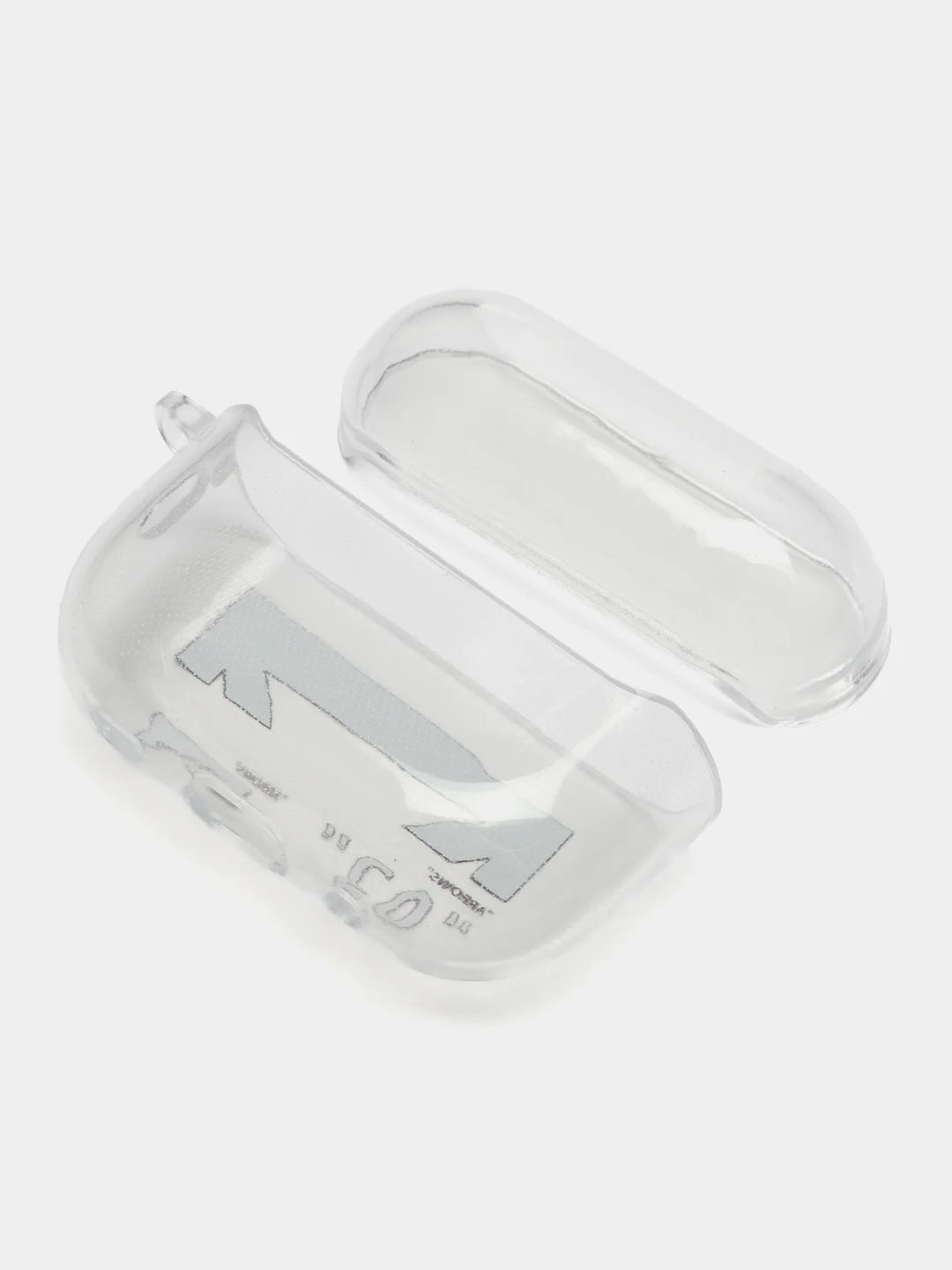 Бежевый чехол для Apple AirPods Pro 2 силиконовый прозрачный с принтом Nike, Nasa (Найк, Наса))