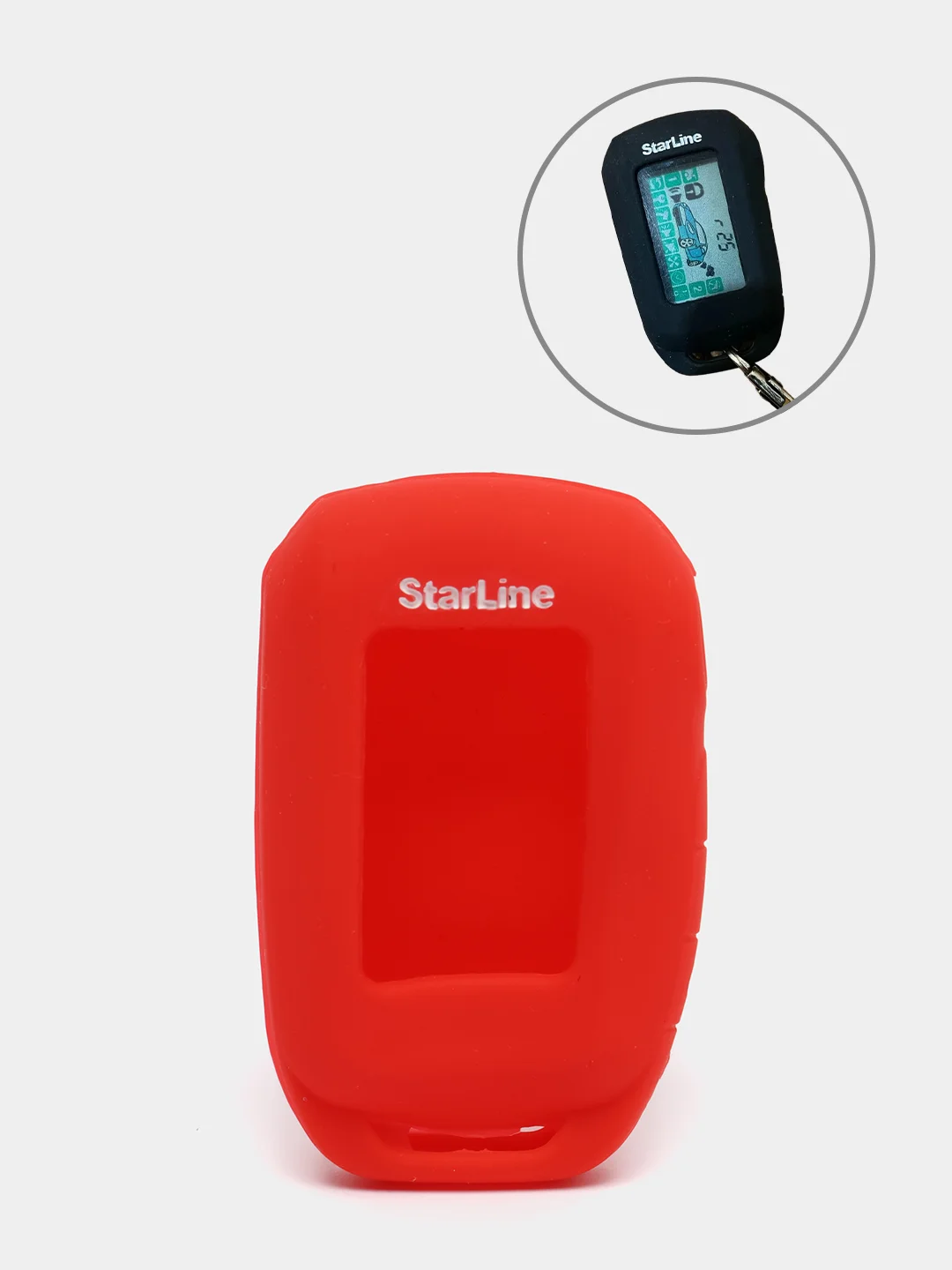 Красный чехол для брелка сигнализации Starline А92, А94, силиконовый