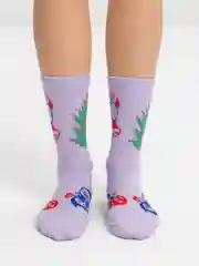 Лавандовый новогодние носки "Новый год!"