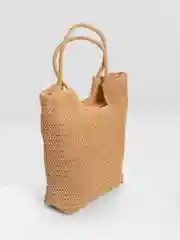 Светло-коричневый сумка пляжная, плетенная, соломенная