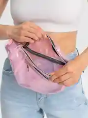 Розовый женская прозрачная поясная сумка