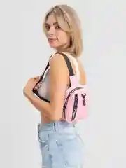 Розовый сумка нагрудная кожаная через плечо, женская, рюкзак на одно плечо