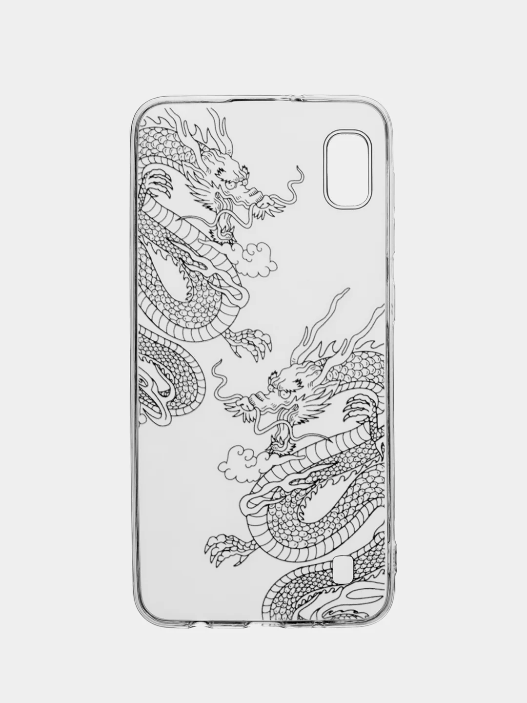 Пудровый силиконовый чехол на Samsung Galaxy A10 / Самсунг А10 прозрачный с рисунком, защита камеры