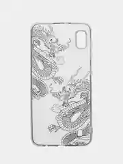 Пудровый силиконовый чехол на Samsung Galaxy A10 / Самсунг А10 прозрачный с рисунком, защита камеры
