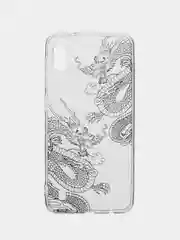 Пудровый силиконовый чехол на Samsung Galaxy A10 / Самсунг А10 прозрачный с рисунком, защита камеры