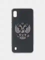 Приглушённый хаки силиконовый чехол на Samsung Galaxy A10 / Самсунг А10 прозрачный с рисунком, защита камеры
