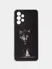 Серый меланж чехол на Samsung Galaxy A33 5G / Галакси А33 5G прозрачный, с рисунком, защита камеры