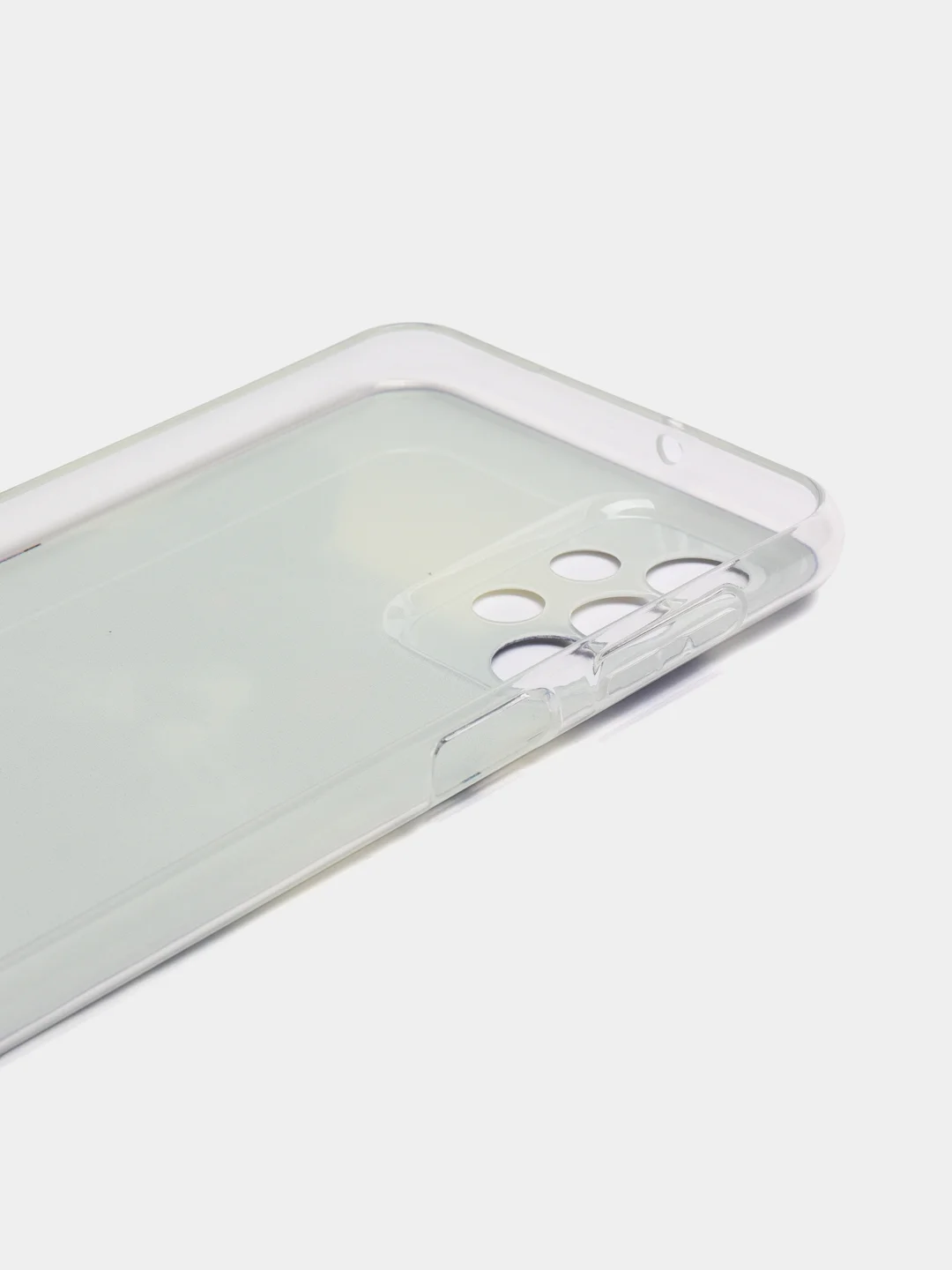 Синий меланж чехол силиконовый на Samsung Galaxy A23 / Самсунг А23 прозрачный с рисунком, защита камеры