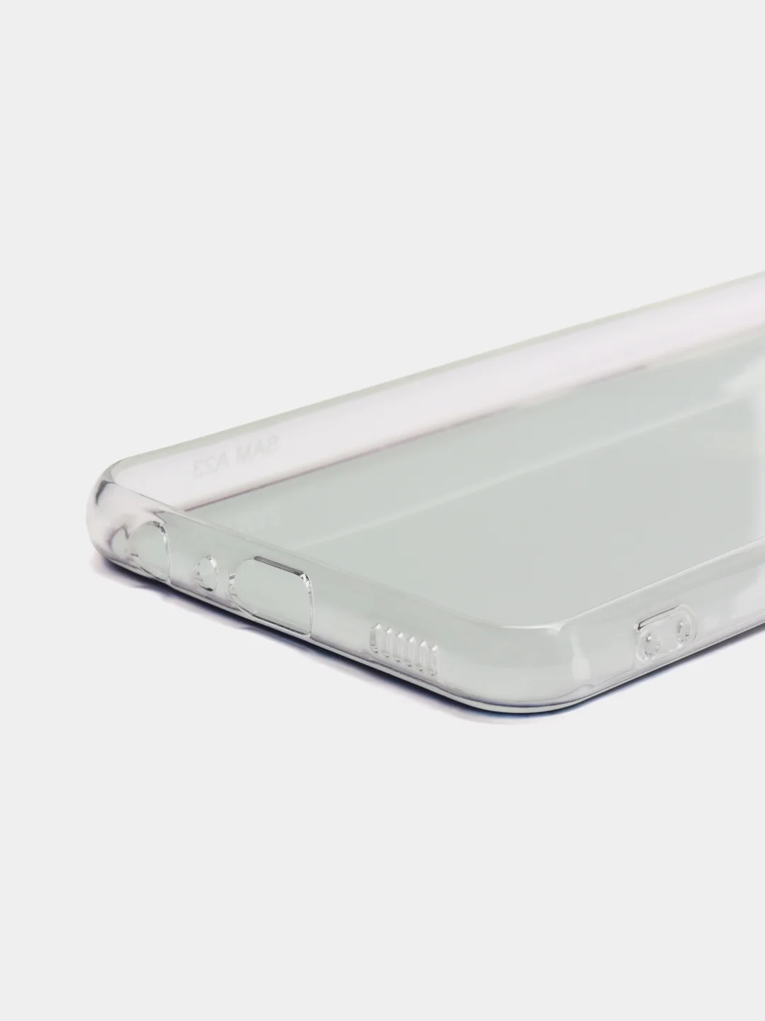 Синий меланж чехол силиконовый на Samsung Galaxy A23 / Самсунг А23 прозрачный с рисунком, защита камеры