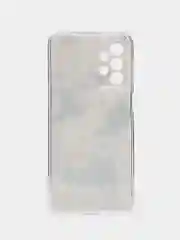 Золотой чехол силиконовый на Samsung Galaxy A23 / Самсунг А23 прозрачный с рисунком, защита камеры