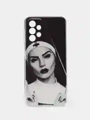 Бронзовый чехол силиконовый на Samsung Galaxy A23 / Самсунг А23 прозрачный с рисунком, защита камеры