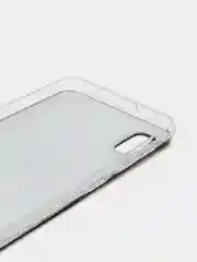 Серый меланж силиконовый чехол на Samsung Galaxy A10 / Самсунг А10 прозрачный с рисунком, защита камеры