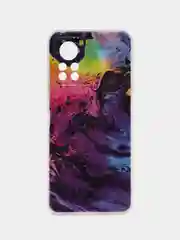 Пурпурный силиконовый чехол на Infinix HOT 11S NFC / Инфиникс Хот 11S NFC прозрачный, с рисунком
