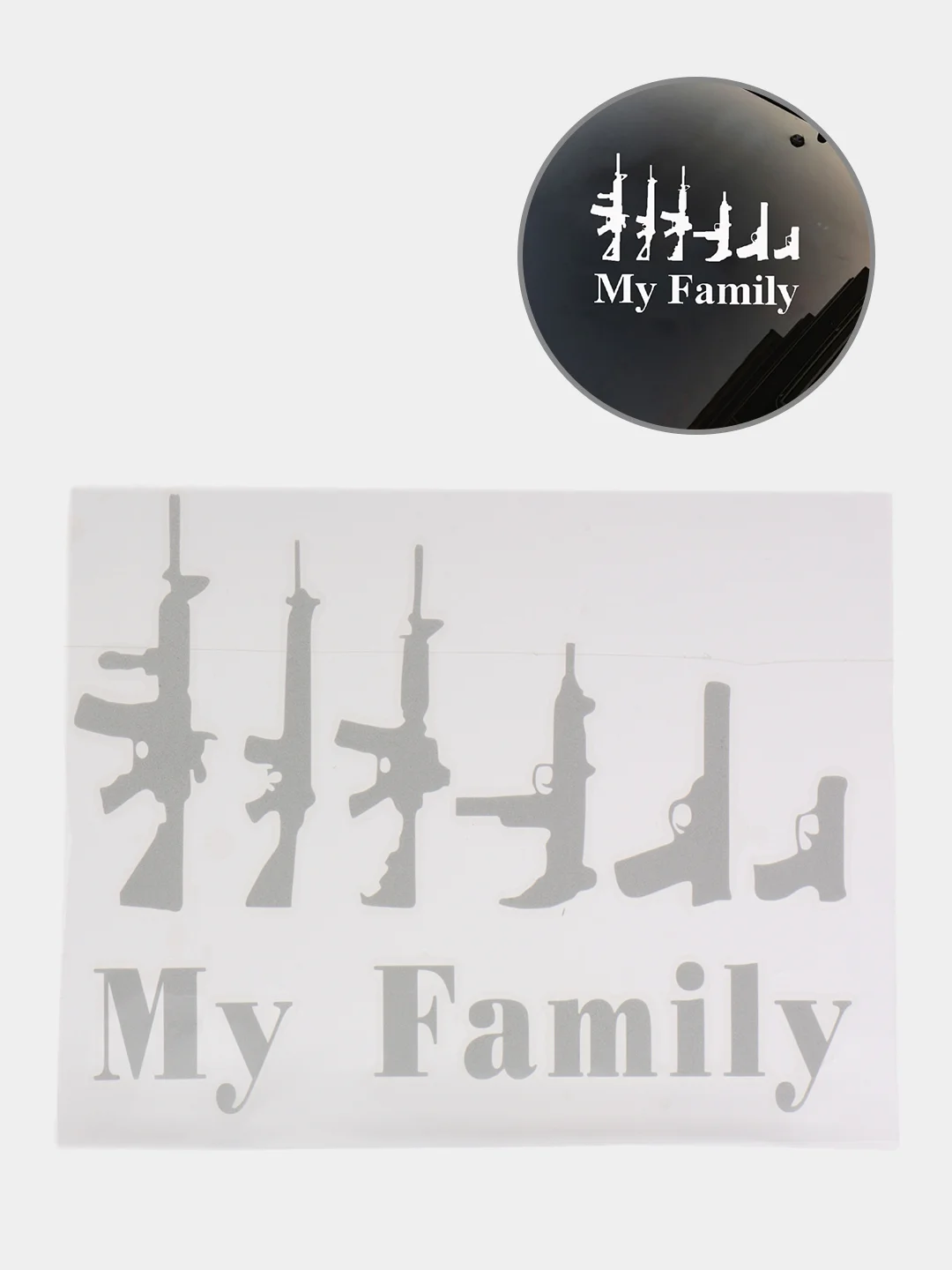 Белый наклейка на авто "My Family"