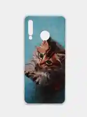 Светло-коричневый чехол на Huawei P30 Lite/Honor 20S/20 Lite 2020 / Хонор 20 Lite прозрачный, с рисунком