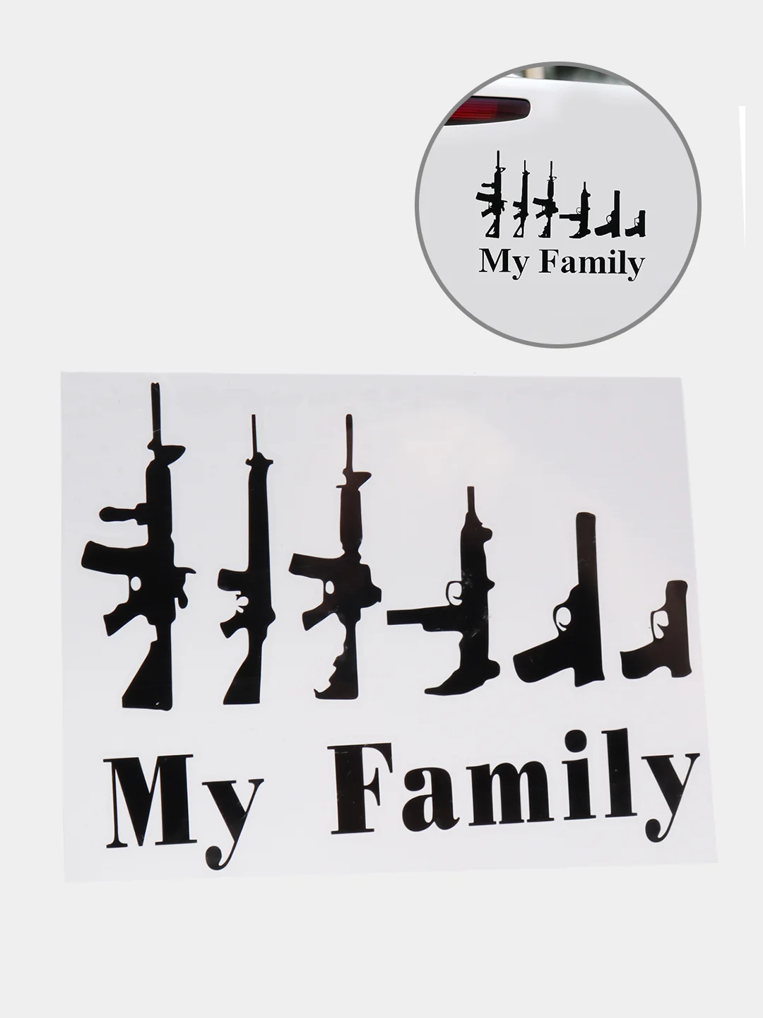 Черный наклейка на авто "My Family"
