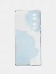 Лазурный силиконовый чехол на Honor 70 / Хонор 70 прозрачный, с рисунком, защита камеры