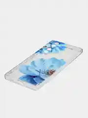 Лазурный силиконовый чехол на Honor 70 / Хонор 70 прозрачный, с рисунком, защита камеры