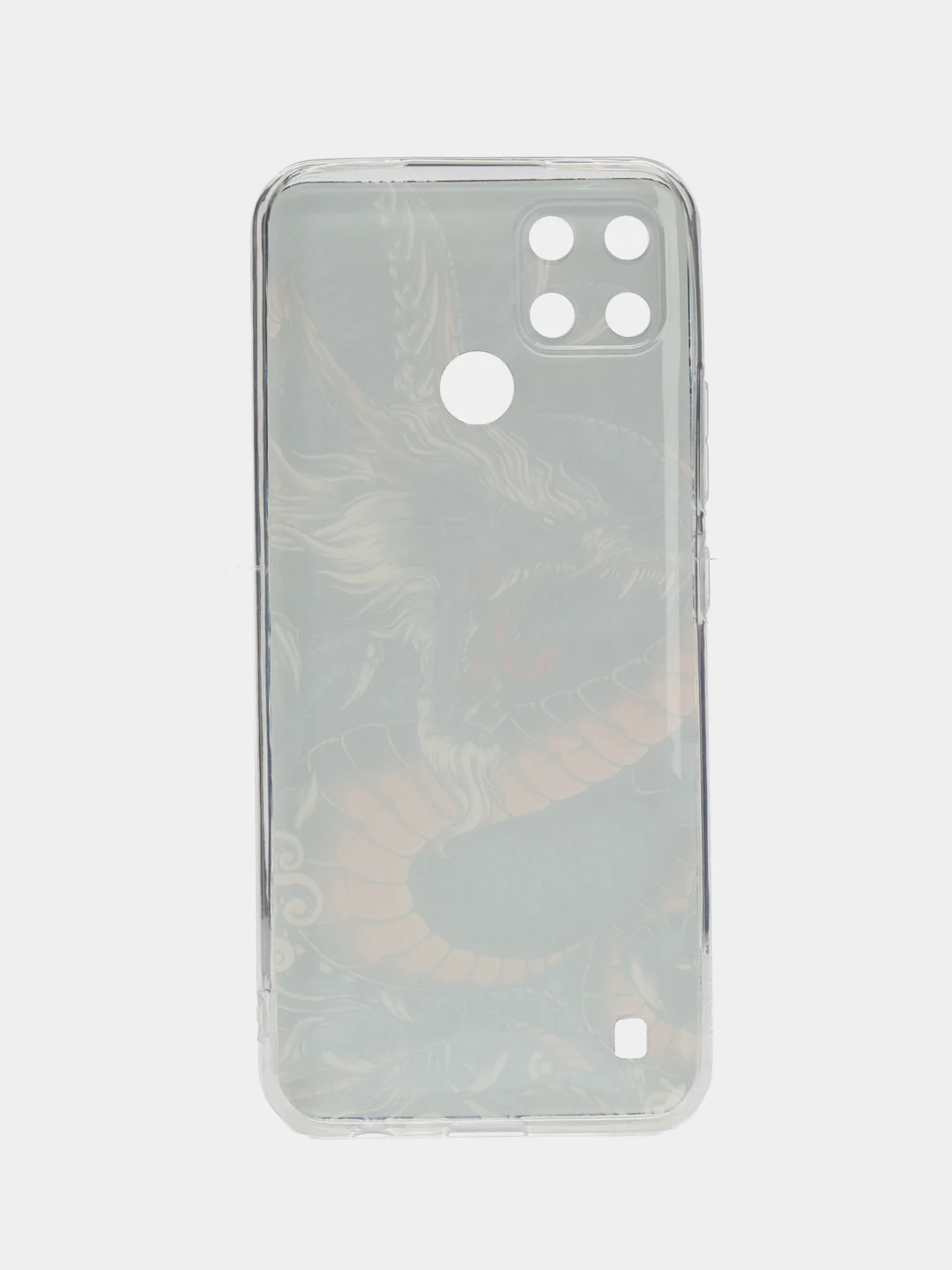Коричневый силиконовый чехол на Oppo Realme C21Y/C25Y / Оппо Реалми C21Y/C25Y прозрачный, с рисунком