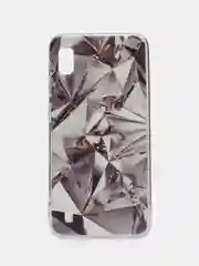 Серый металлик силиконовый чехол на Samsung Galaxy A10 / Самсунг А10 прозрачный с рисунком, защита камеры