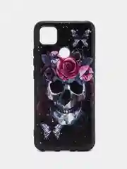 Тёмно-бордовый чехол для Xiaomi Redmi 9C / 10A, с принтом, с рисунком (Сяоми Редми 9С / 10А)