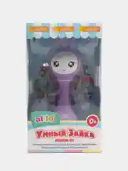 Фиолетовый интерактивная обучающая музыкальная игрушка-погремушка "Умный зайка", ALILO R1