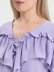 Лавандовый рубашка женская, с рюшами