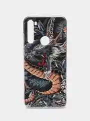Коричневый силиконовый чехол на Xiaomi Redmi Note 8T / Сяоми Редми Нот 8T прозрачный, с рисунком