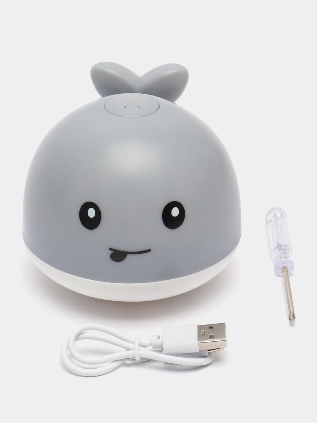 Кит-фонтан USB", на аккумуляторе, светящийся, игрушка для ванны, USB зарядка