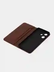 Коричневый чехол-книжка GQ для Infinix HOT 30 4G (Инфиникс Хот 30) из искусственной кожи