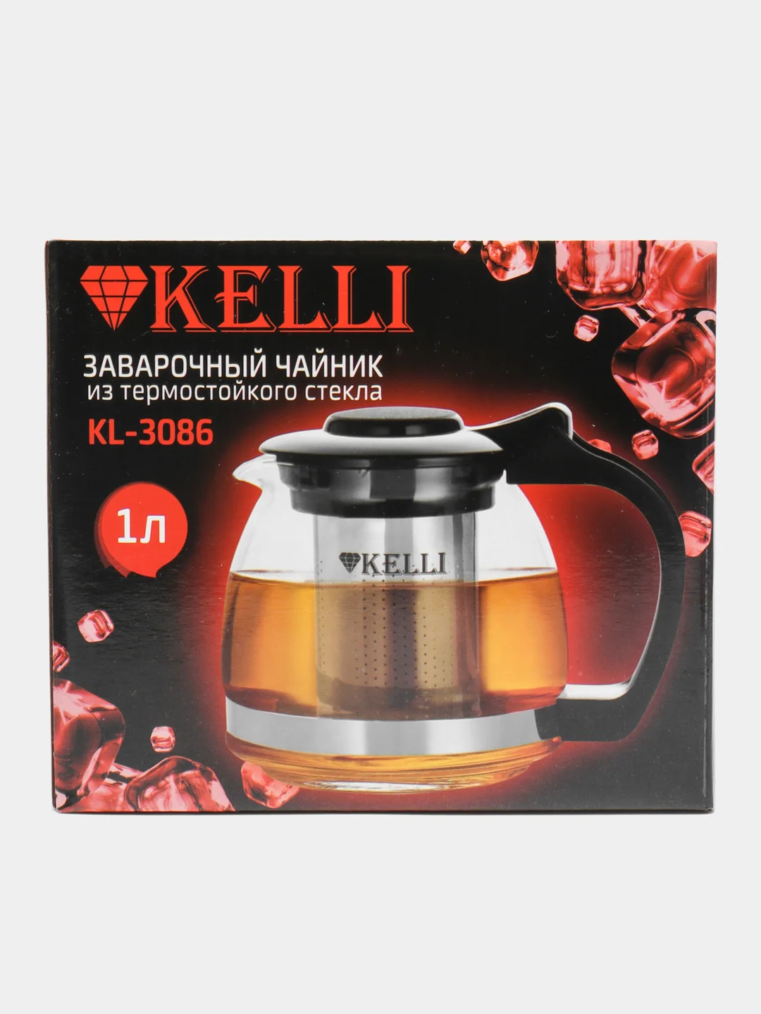 ЗАВАРОЧНЫЙ ЧАЙНИК из термостойкого стекла 1.0 л