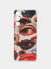Кремовый чехол на Tecno Pova Neo 2 / Текно Пова Нео 2 прозрачный, с рисунком, защита камеры