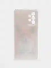 Оранжевый чехол силиконовый на Samsung Galaxy A23 / Самсунг А23 прозрачный с рисунком, защита камеры