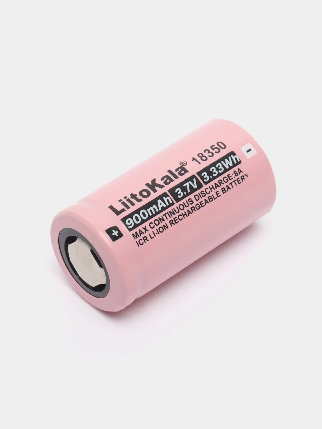 Аккумулятор литий-ионный 18350, 3.7V, 900 mAh, LiitoKala, 18 x 35 мм