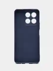 Синий чехолдля Honor X8a силиконовый BROSCORP матовый тонкий с бортиком- защитой вокруг камер