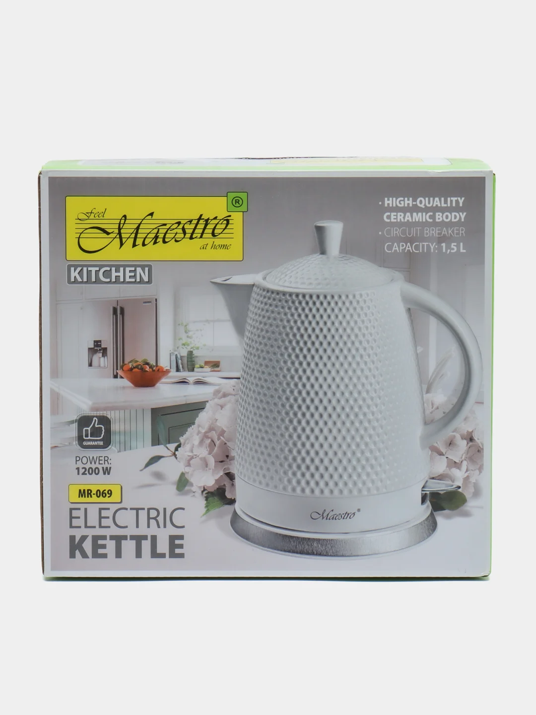 Чайник электрический Maestro MR-069-WHITE, керамика, 1,5 л