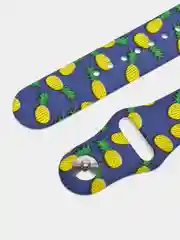 Темно-синий силиконовый ремешок для Apple Watch с рисунком