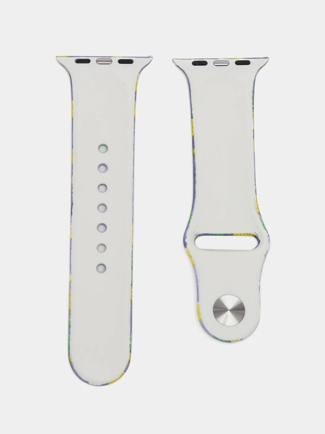 Темно-синий силиконовый ремешок для Apple Watch с рисунком