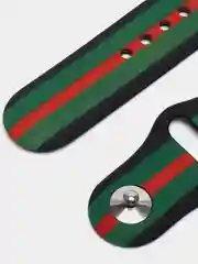 Тёмно-зелёный силиконовый ремешок для Apple Watch с рисунком