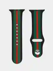 Тёмно-зелёный силиконовый ремешок для Apple Watch с рисунком