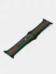 Тёмно-зелёный силиконовый ремешок для Apple Watch с рисунком