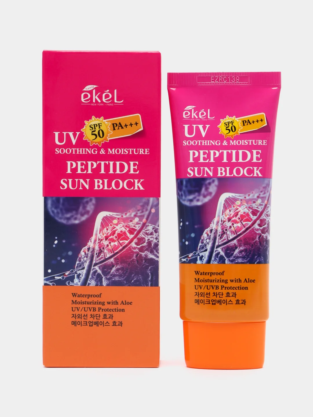 Вишнёвый крем солнцезащитный Ekel Soothing & Moisture Sun Block SPF50/PA+++ 70 мл