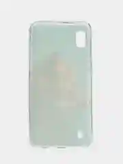 Светло-коричневый силиконовый чехол на Samsung Galaxy A10 / Самсунг А10 прозрачный с рисунком, защита камеры