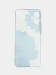 Лазурный чехол на Tecno Spark 9 Pro / Текно Спарк 9 Про прозрачный, с рисунком, защита камеры