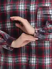Мятный рубашка в клетку, утепленная, оверсайз
