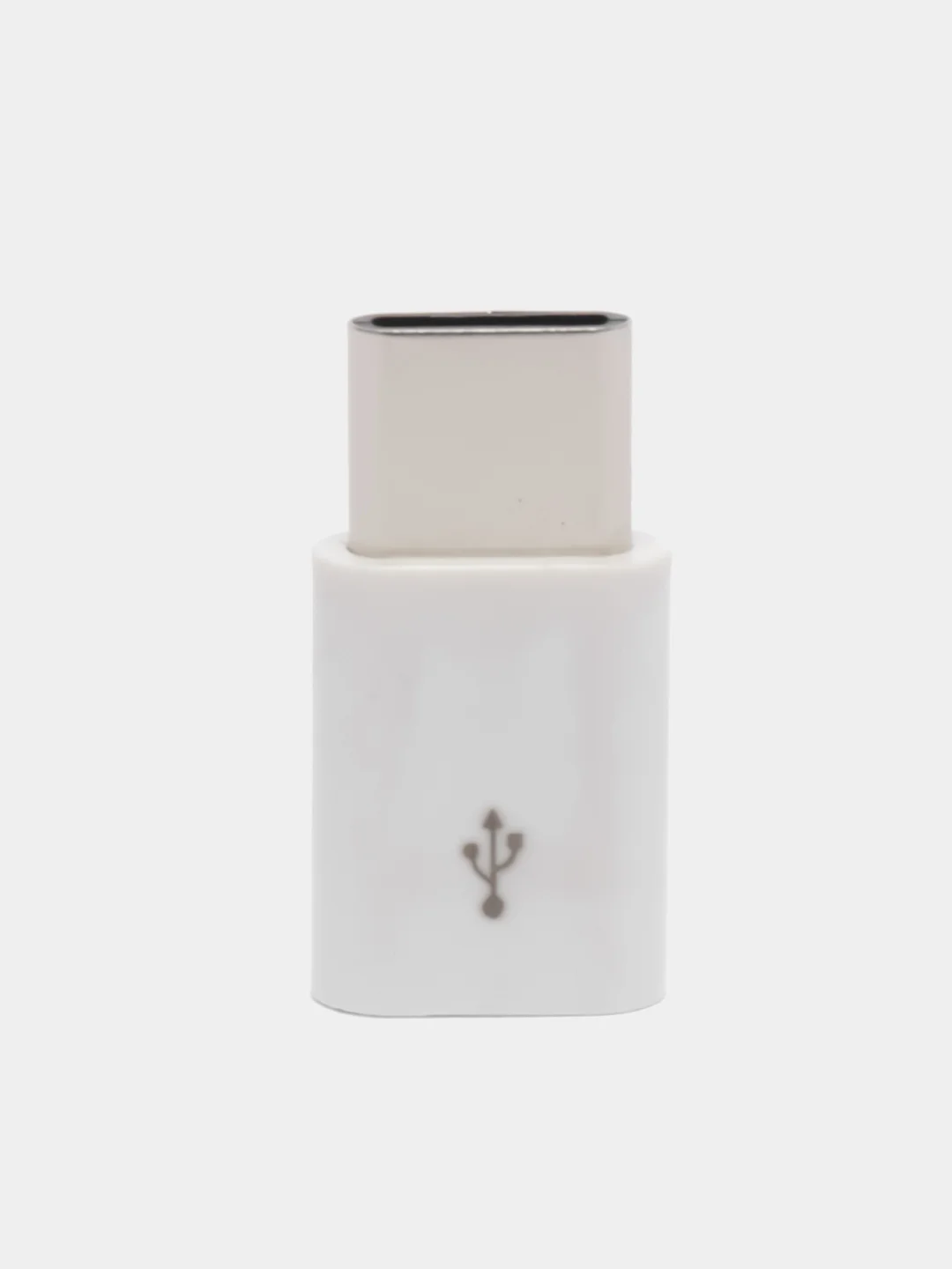 Белый переходник с MicroUSB на Type-C, белый, черный