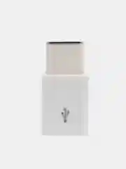 Белый переходник с MicroUSB на Type-C, белый, черный